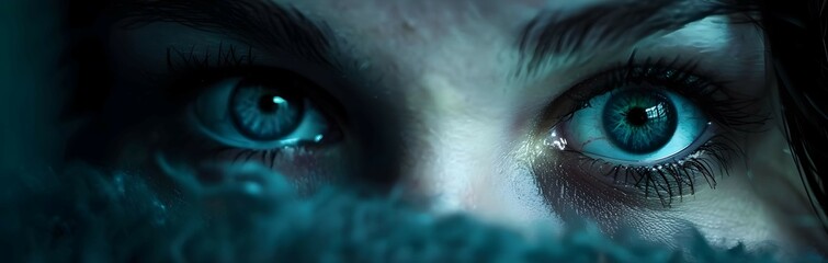 Naklejka premium Eyes in the dark watching