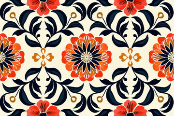 Geometric Floral Design, Artistic pattern ,seamless repeating pattern.