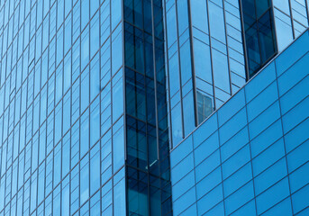 Modern office buildings in the financial district. Office buildings. glass buildings background. Windows of Skyscraper. Business Office. Corporate building