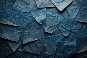Texture or dark blue paper plane. Blue card with dark vignette for works of art, generative IA - obrazy, fototapety, plakaty
