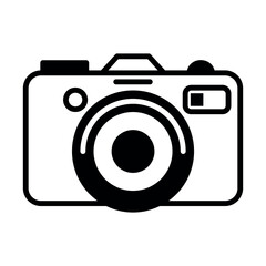 black vector camera icon on white background