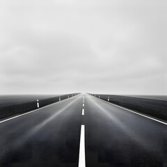 Fototapeta premium Endless Road: Journey into the Landscape generative ai