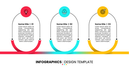 Infographic template. A line with 3 connected steps