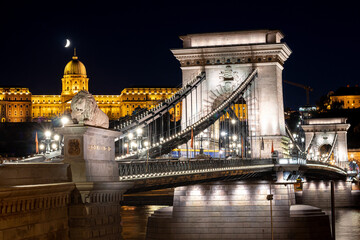 Chain Bridge Budapest at Night