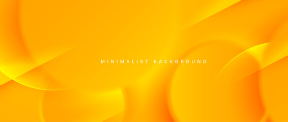 Abstract minimalist yellow background with circular elements vector.	
