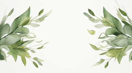 Beautiful Sage Green Leaves on a branch wedding invitation