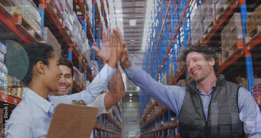 Poster image of data processing over diverse workers in warehouse