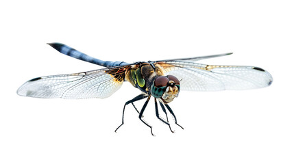 Close-up of a Dragonfly in Detail, Showcasing Its Delicate Wings and Vibrant Body
