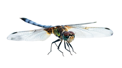 Close-up of a Dragonfly in Detail, Showcasing Its Delicate Wings and Vibrant Body