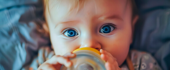 A baby taking a bottle