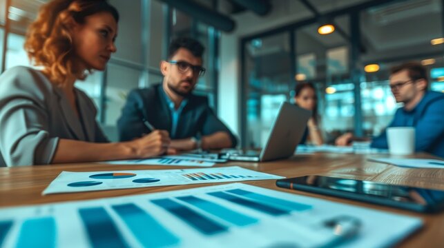 A strategic planning session in a corporate boardroom