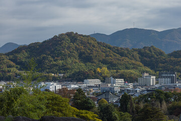 日本　滋賀県彦根市にある彦根城から見える彦根の街並み