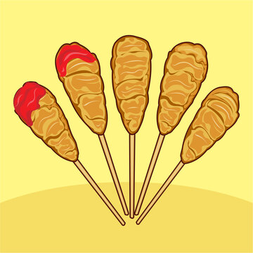 Sempol Ayam Vector Indonesian Street food