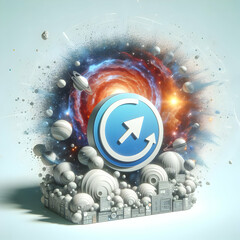 3D Flat Icon Interstellar Software Concept Software interfaces with a backdrop of interstellar phenomena with white background and isolated fantasy digital innovation (1).jpg