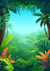 Fototapeta na wymiar Illustration of Background Jungle