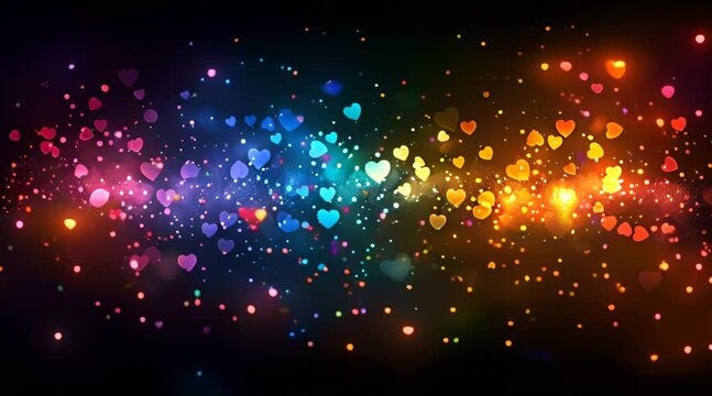 abstract rainbow glitter love background