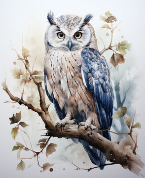 Illustration of an owl on a white background.