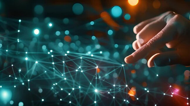 Woman hand touching The metaverse universe,Digital transformation conceptual for next generation technology era.