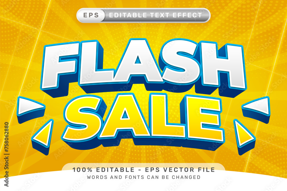 Aufkleber flash sale 3d text effect and editable text effect