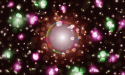 bright bokeh abstract background. bubble dark background.