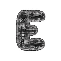 3D POSITIVE pattern helium balloon letter E