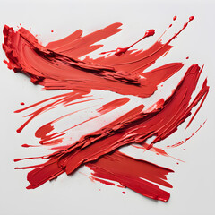 Red paint splashes on white. Ink splashes resonate in abstract backgrounds.