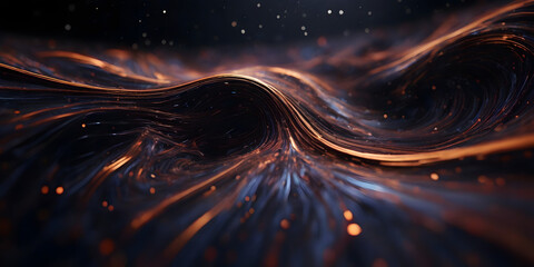 magnetic field lines flowing in space 
