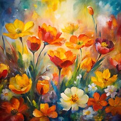 Fototapeta na wymiar watercolor painting of flowers