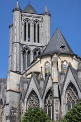 Fototapeta na wymiar Saint Nicholas Church (Sint-Niklaaskerk), one of the most famous landmarks in the city, Ghent, Belgium