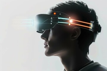 A conceptual design of a wearable brain-computer interface, illustrating the potential for direct neural communication with digital devices