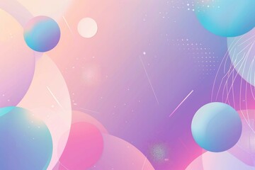Smooth gradient with floating, digital geometric shapes