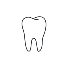 Tooth icon linear outline. Perfect pixel