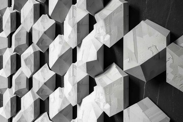 Stark monochrome digital geometric tessellation