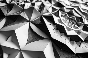 Stark monochrome digital geometric tessellation