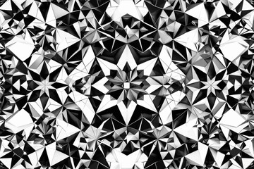 Stark monochrome digital geometric tessellation