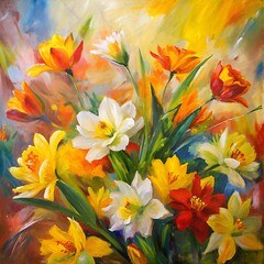 Obraz na płótnie Canvas watercolor painting of flowers