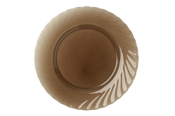 Brown glass plate isolated on white background