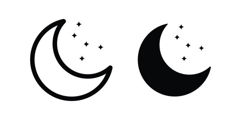 Moon icon. night sign. flat illustration of vector icon