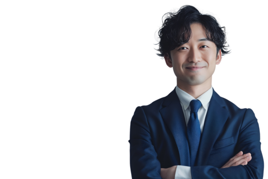 Young Asian Man Wearing Business Suit And Tie, Professional Japanese Businessman Posing With Confident Smile On A Transparent PNG Background