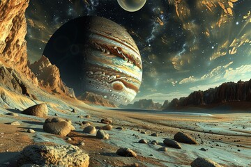 Virtual reality tour of the solar system, visiting planets and learning astronomy