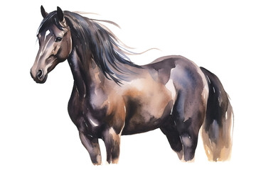 background horse transparent animal Isolated Watercolor Black profile illustration