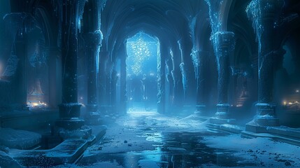 An ice queen's palace, beauty masking a deadly frost - obrazy, fototapety, plakaty