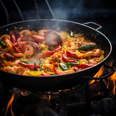 paella in a pan