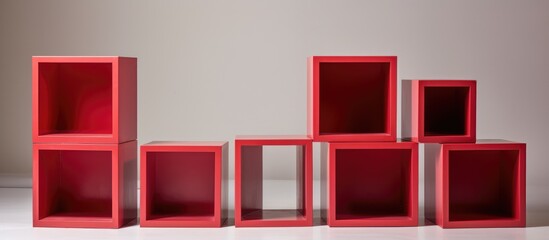 Red Cube Storage Shelves in Various Styles