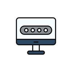 Password icon design with white background stock illustration