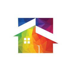 Simple home real estate icon vector logo design.