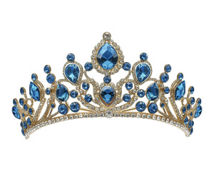 Crown with blue diamonds.Ai generated image. - 758079205
