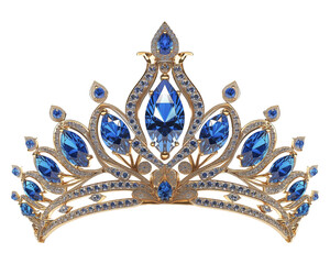 Crown with blue diamonds.Ai generated image.. - 758079278