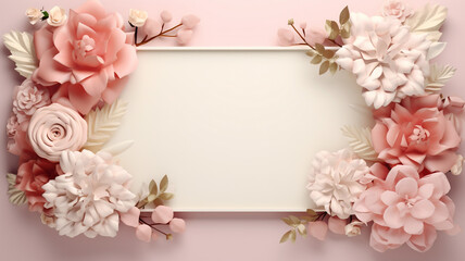A close-up shot of a delicate floral arrangement forming an elegant frame, ideal for showcasing your text or logo.