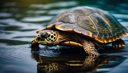 turtle on the water